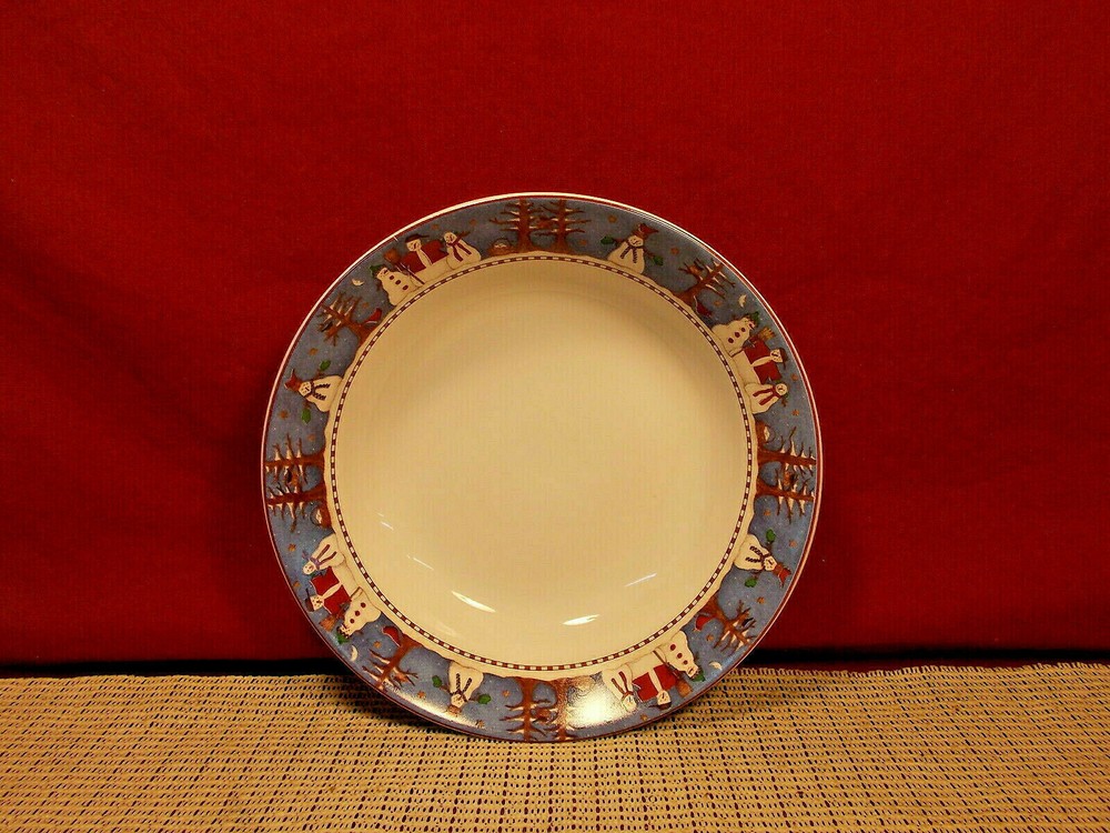 Sakura Dinnerware Snowman Pattern Soup Bowl 7 1/2"