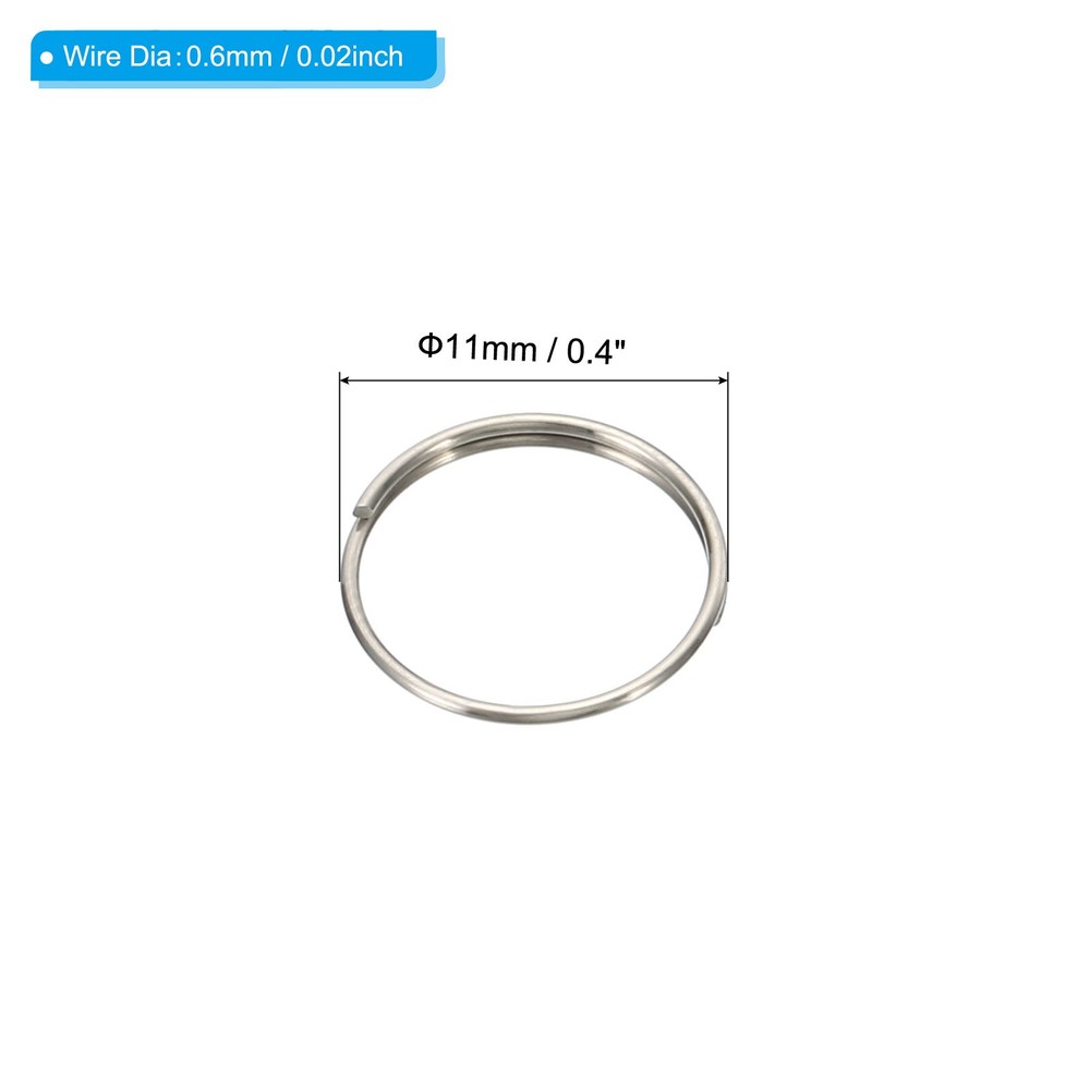 500Pcs Mini Split Rings 11mm OD Split Circular Ring Stainless Steel Clip Ring