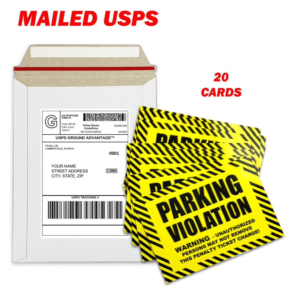 Prank Parking Violation Cards 20 Pack