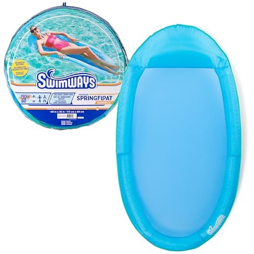 SWIMWAYS SPRING FLOAT PREMIUN BLUE LOUNGE CHAIR - BLUE