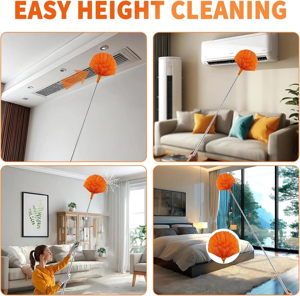 Telescoping Cobweb Duster with Extension Pole