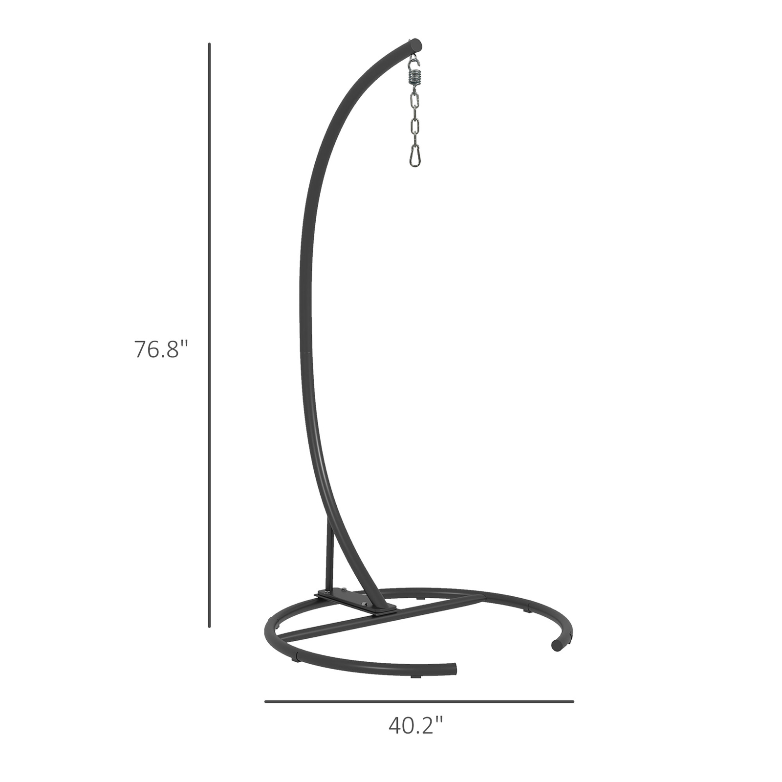 Outsunny Hanging Hammock Chair Stand, Hanging Stand, Black