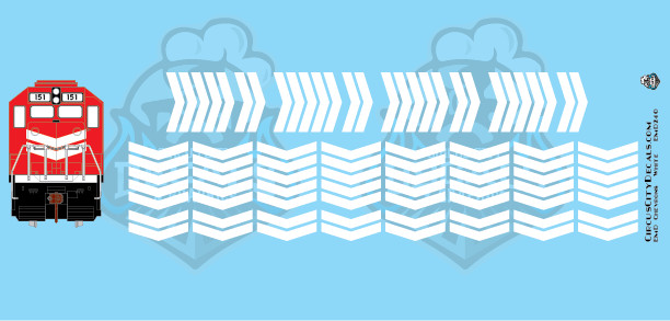 EMD Chevrons GP SD White Style 4 HO Scale Decals