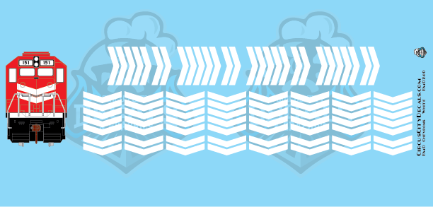 EMD Chevrons GP SD White Style 4 HO Scale Decals