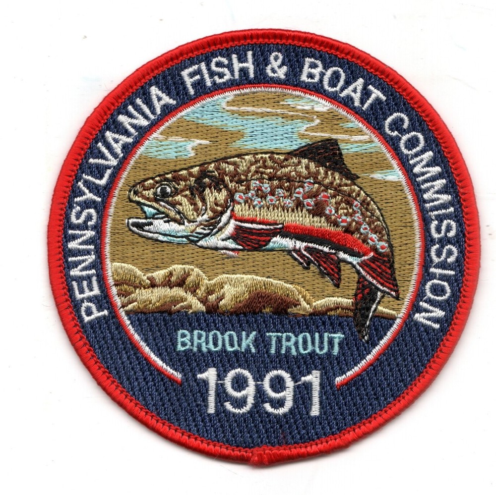 1991 PA FISH & BOAT COMM 4" PATCH ORIGINAL BROOK TROUT