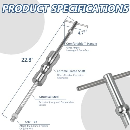 Inner CV Axle Puller Tool Set with 5/8"-18 Slide Hammer & Adapter Front Wheel
