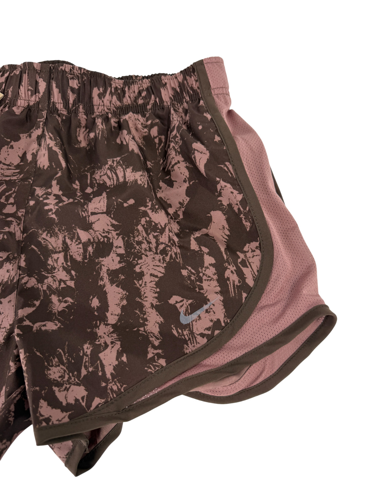 Nike Women's Size M Smokey Mauve Tempo Printed Running Shorts FZ3482-208 New