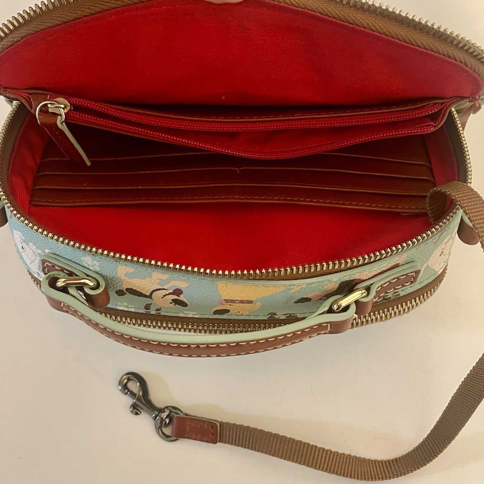 Dooney & Bourke Disney Dogs Ambler Purse Blue 2017 Crossbody Shoulder Bag - EUC