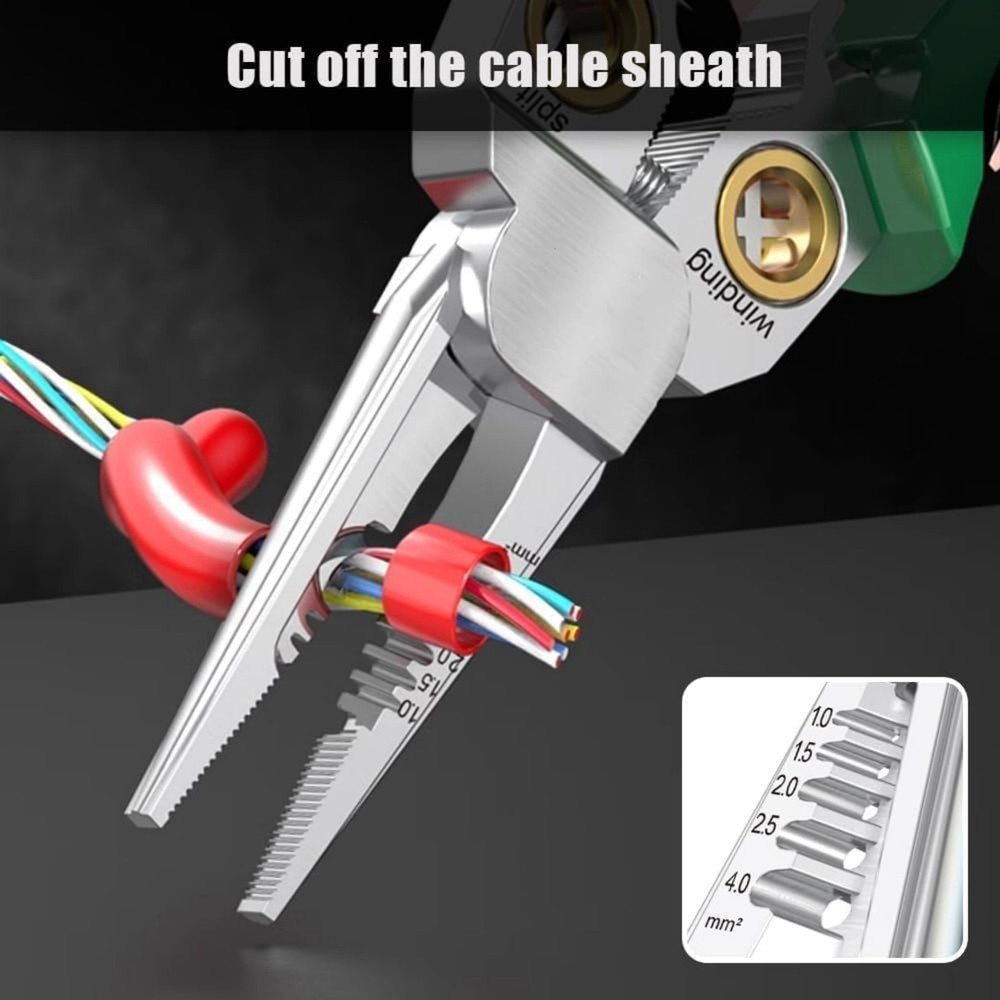 8 In 1 Wire Stripper Twister Cutting, Pulling Wires, Cable Scissors, Voltage