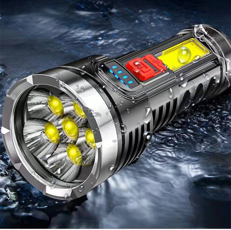 2pcs High Powered Super Bright Flashlight LED Rechargeable Police Security Torch