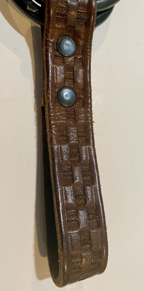 Leather Double And Single Ring Flashlight Or Baton Holder