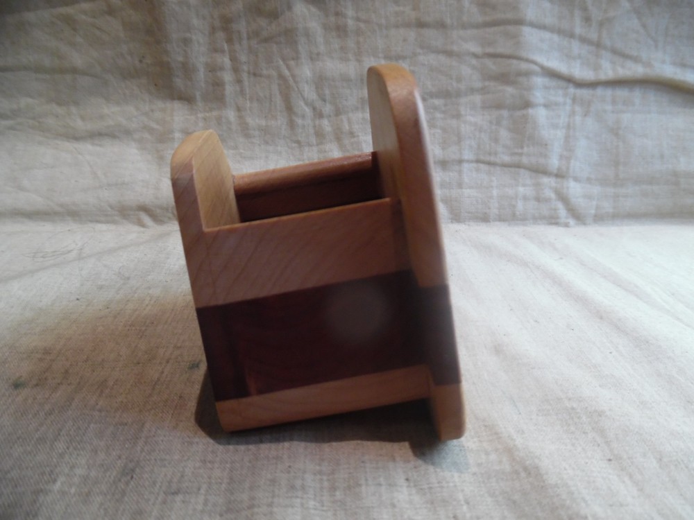 Toothpick Holder Studio Wood Artist Signed & Dated