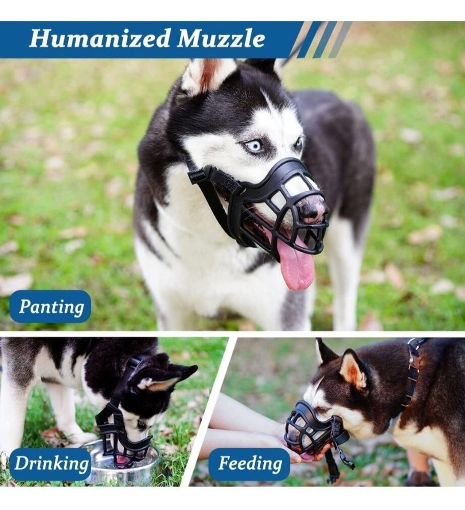 BARKLESS Dog Muzzle, Basket Muzzle for Biting, Chewing and Scavenging, Humane Ca