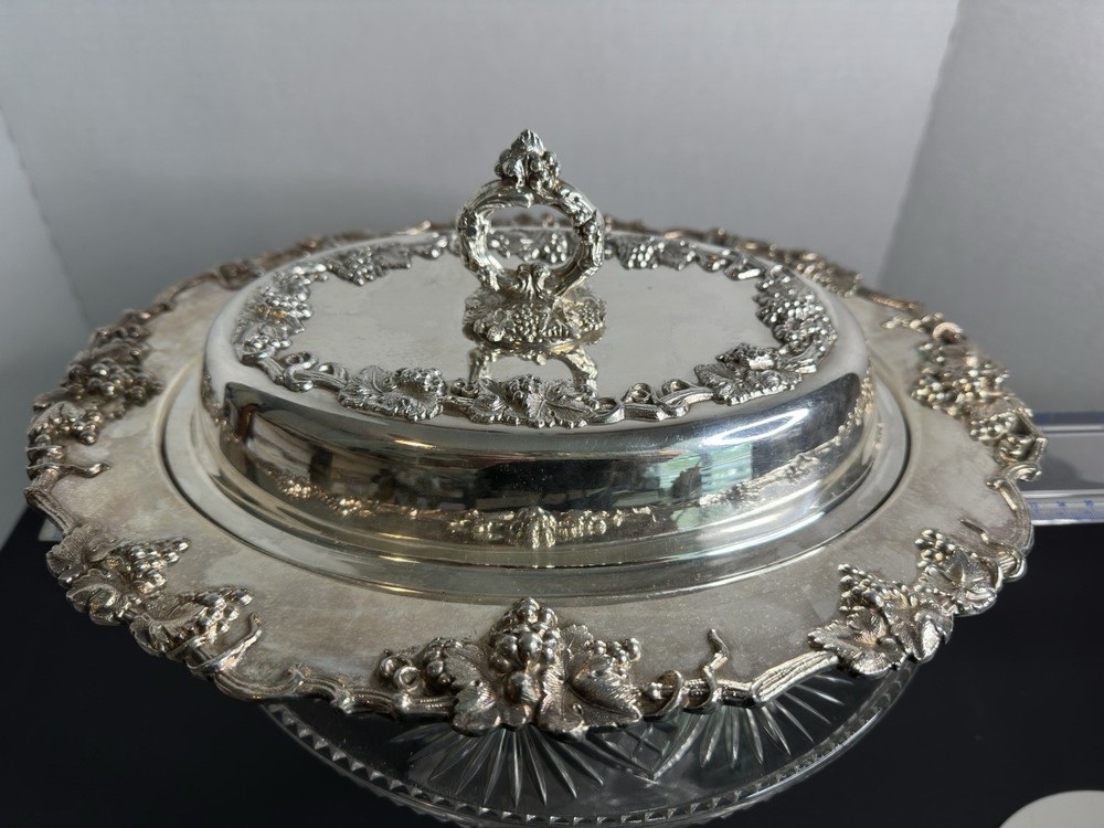 Early 20th Century E G Webster & Son Silver Plate Ornate Lidded Serving Dish