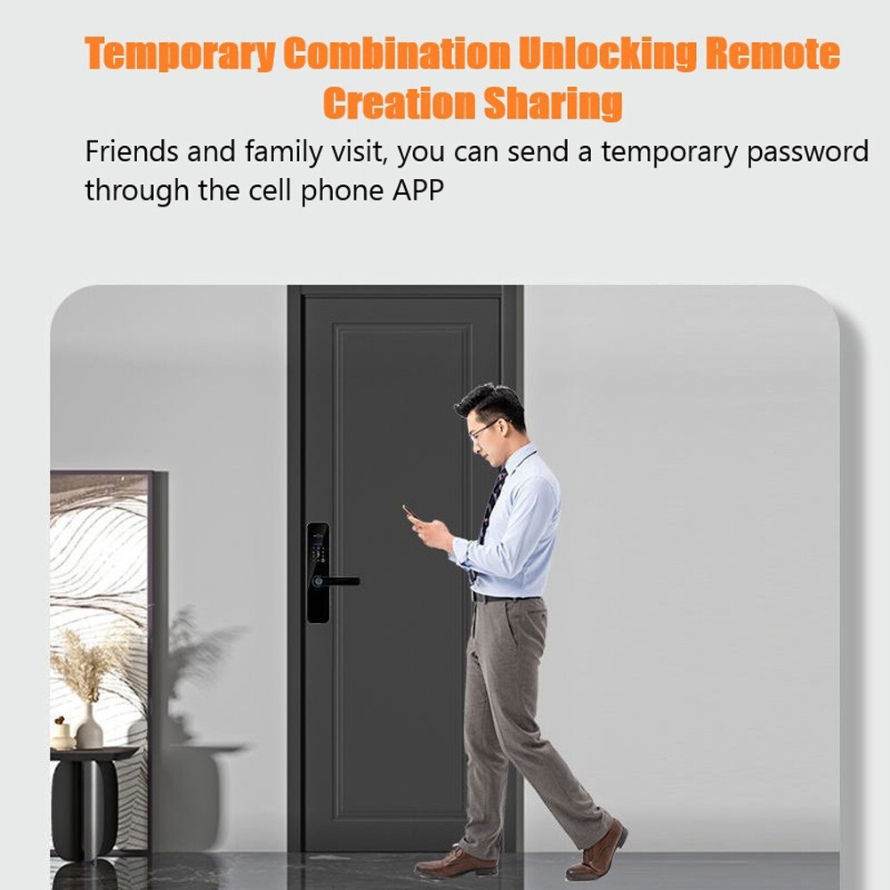 1PCS Face Recognition Tuya Wifi Smart Door Lock Visual Intercom Fingerprint