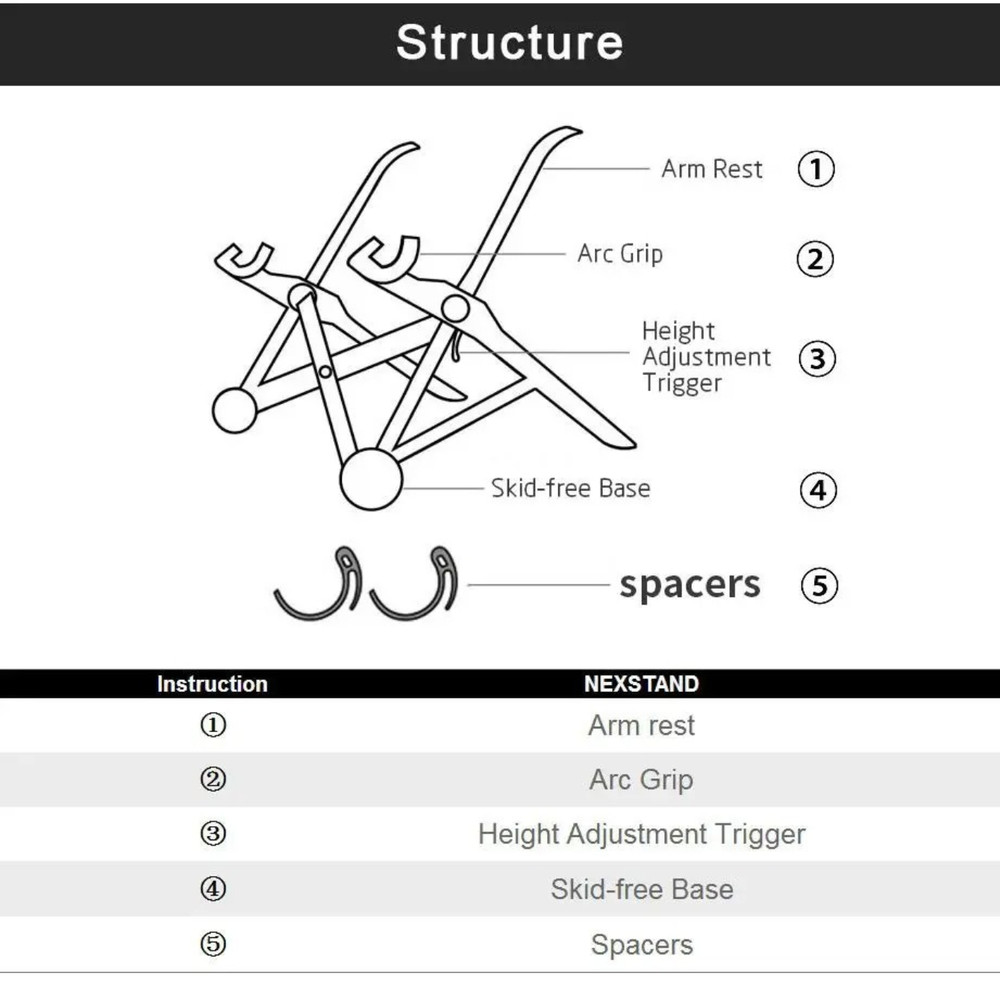 Adjustable Portable Foldable Laptop Desktop Stand Notebook Tablet Riser Holder