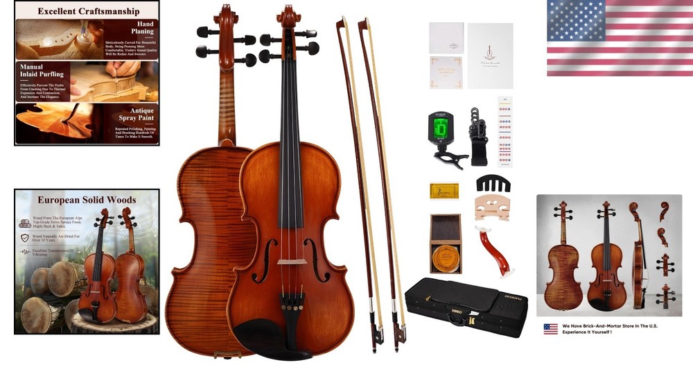 Traditional Italian Stradivarius Design Violin-*