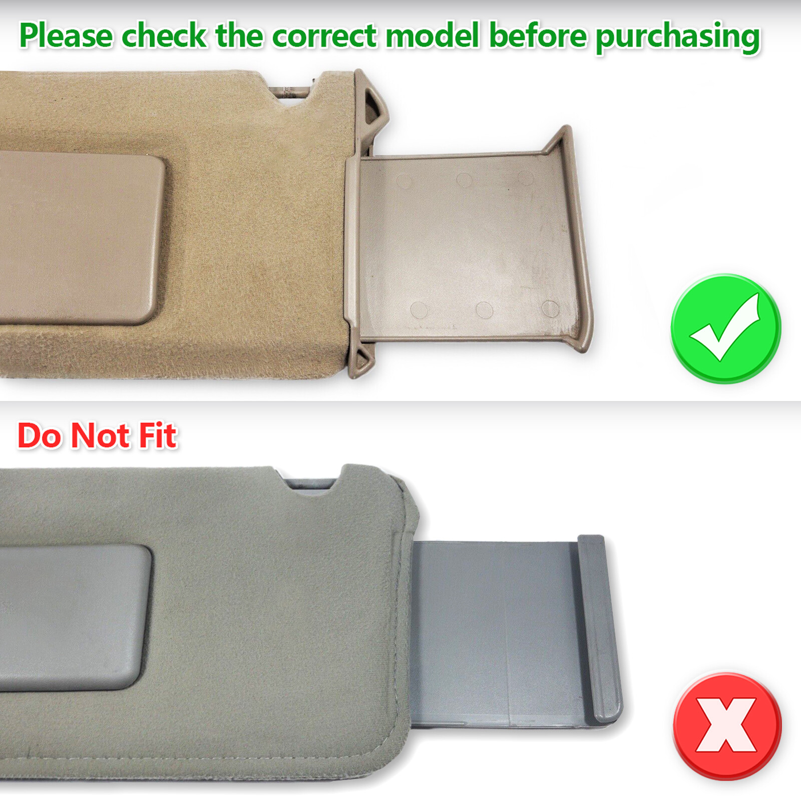 2pcs Fits 1995-1999 Tahoe Suburban Yukon Sun Visor Leather Cover Trim Gray KBH