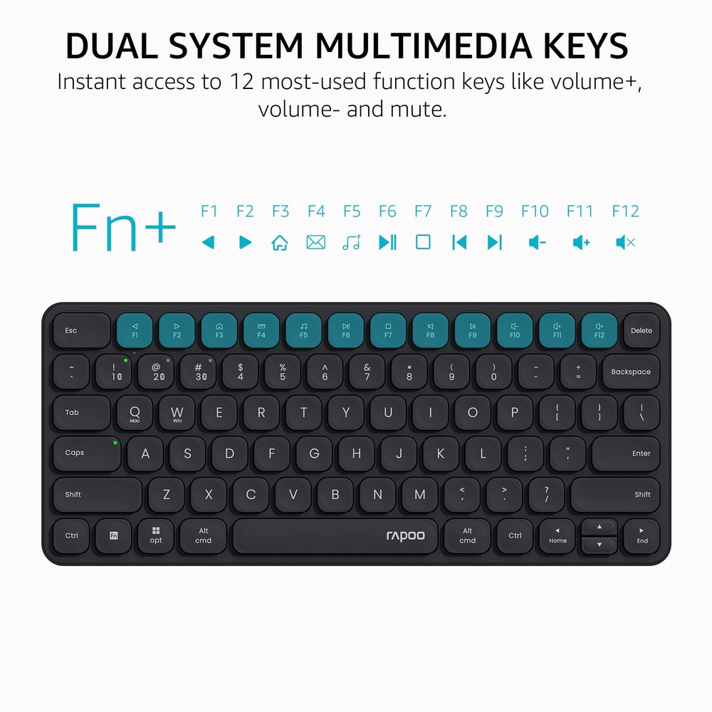 9010M Multi-Device Keyboard, Mouse Combo, 2.4GHz, Bluetooth, 4 Devices, Silent