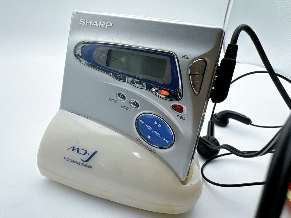 Sharp MD-MT770 Silver MiniDisc MDLP Recorder Player Remote Dock Tested