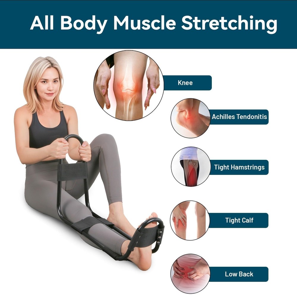 Hamstring Stretcher, Knee Extension Device, Lower Back, Hip & Calf Stretching