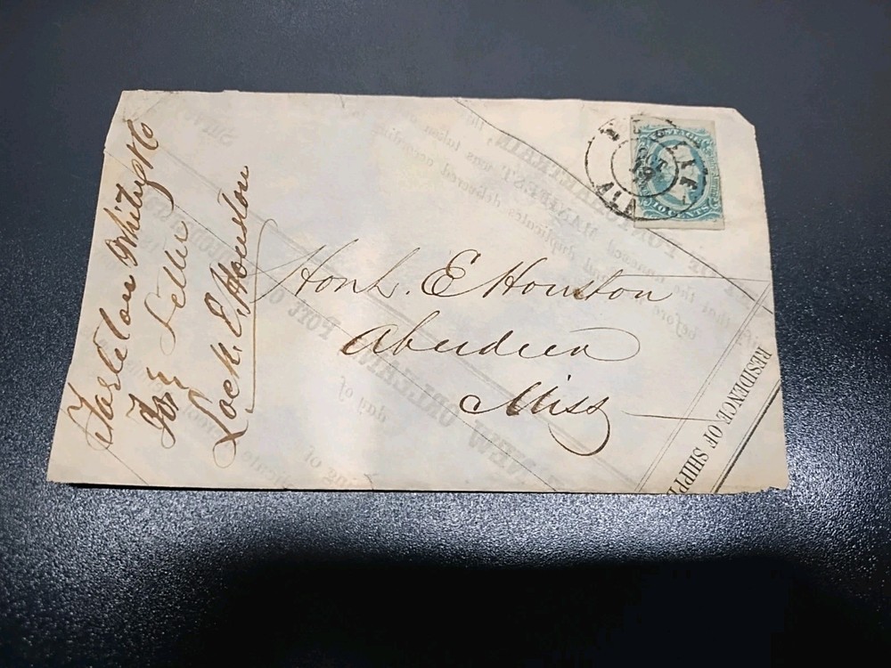 us csa jefferson davis 10 -cent stamp envelope is old newspaper1863