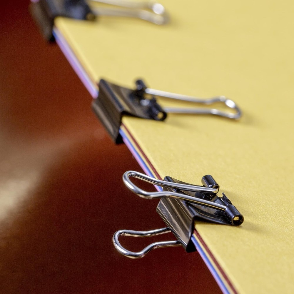 Black Heavy-Duty Mini Binder Clips – 144 Count for Secure Document Organization