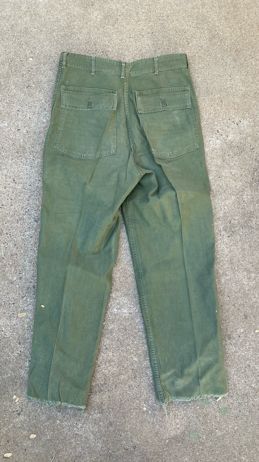 Vintage OG-107 Pants Fatigues 50s 60s Button Fly 32x31 Chopped Military Army