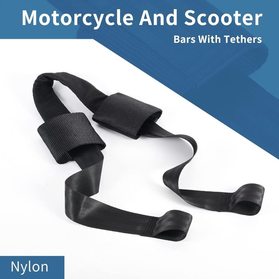 Rear Wheel Tie Down Strap and Bar Harness Handlebar, Universal Soft Loop Strap W