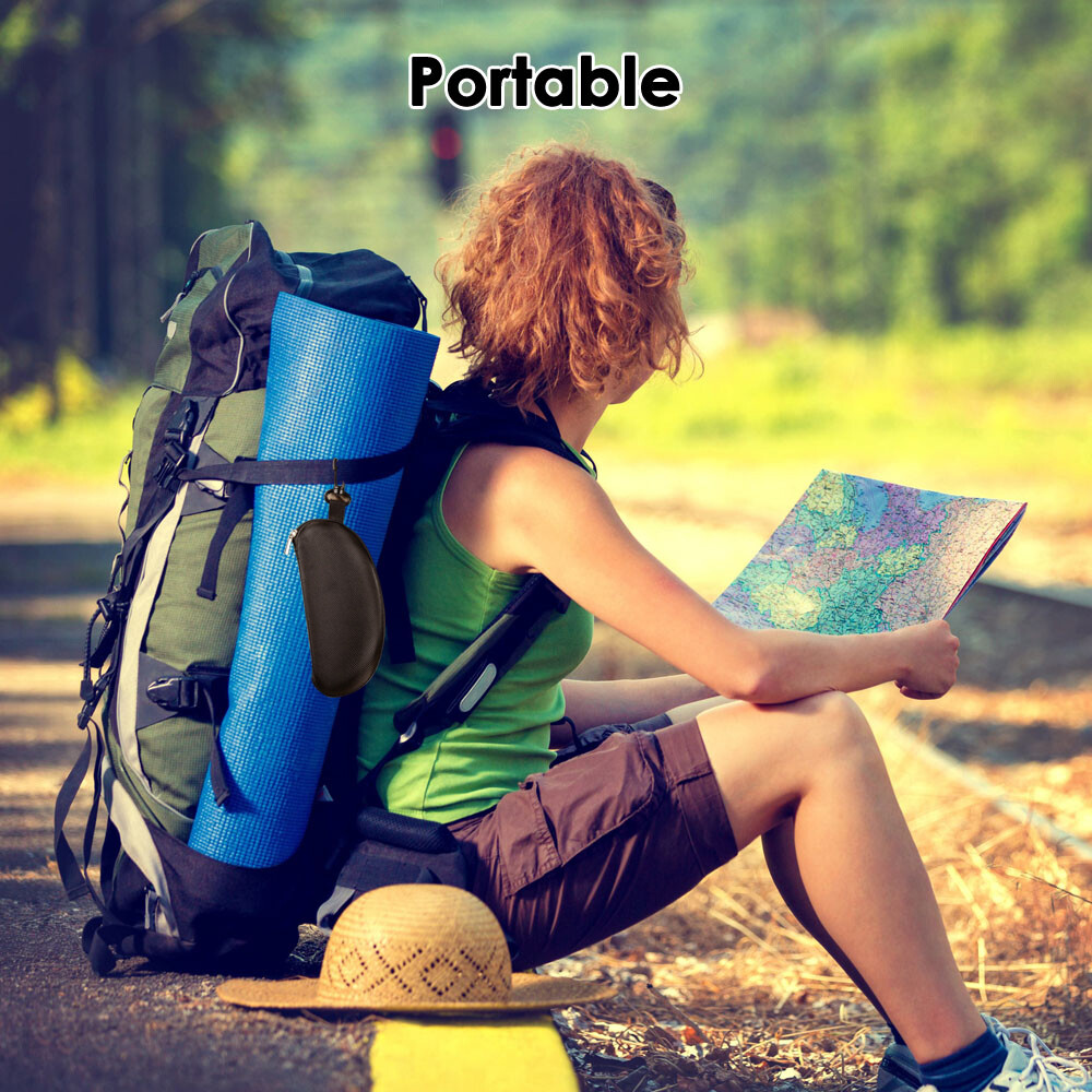 2-4Pack Sunglasses Hard Case Eye Glasses Carry Shell Zipper Clam With Clip Large