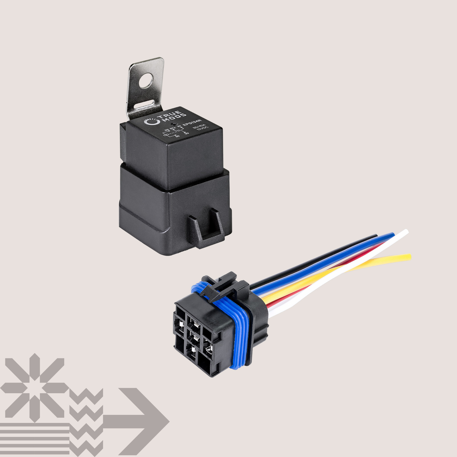 SPDT 5-Pin 12V 30/40A Automotive Bosch Style Waterproof Relay Kit for Boat Auto