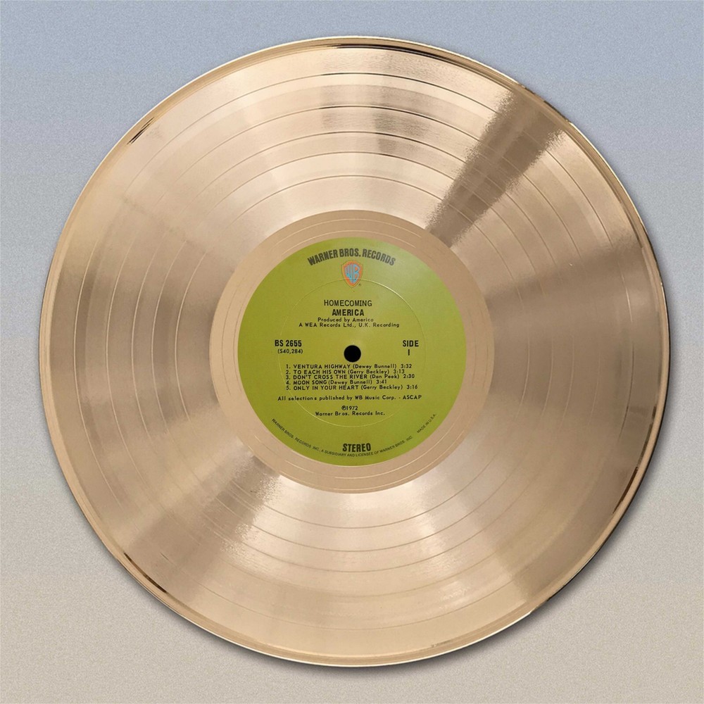America "Home Coming"  Gold LP Record wall art