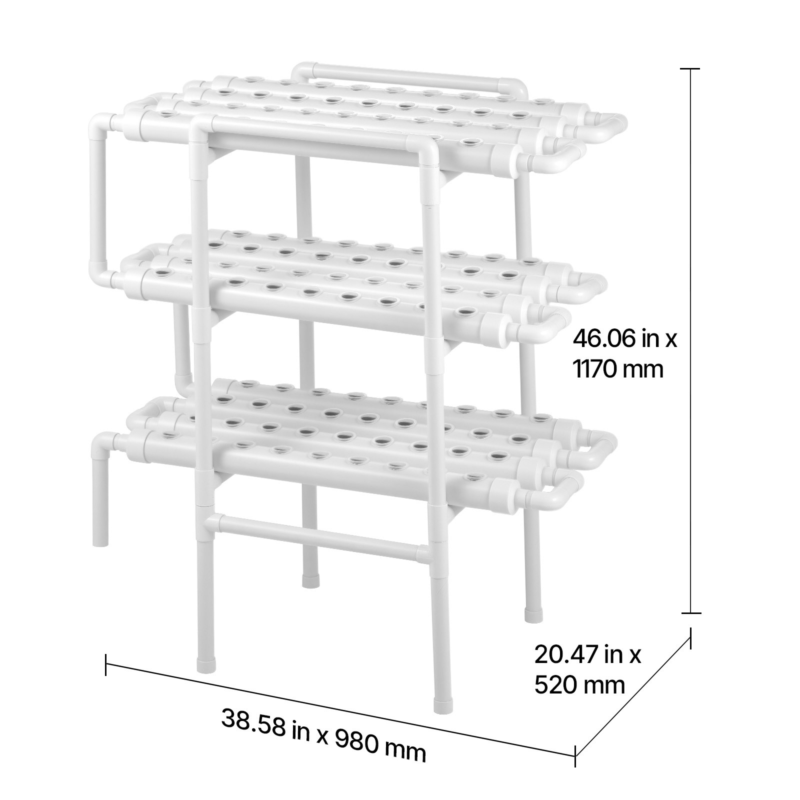 Uimoso Hydroponic Grow System 3 Layer 108 Planting Sites Hydroponic Growing Kit
