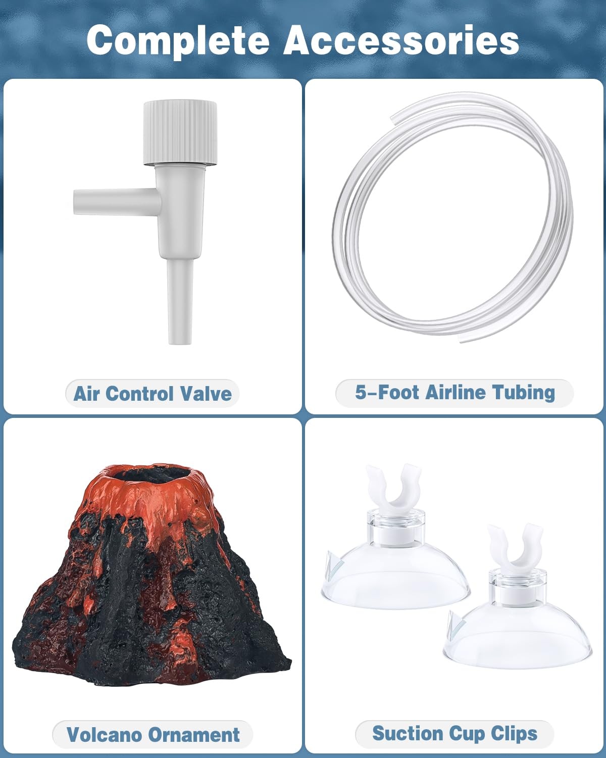 Uniclife Aquarium Volcano Ornament Kit Fish Tank Decoration Mini Mini, Red