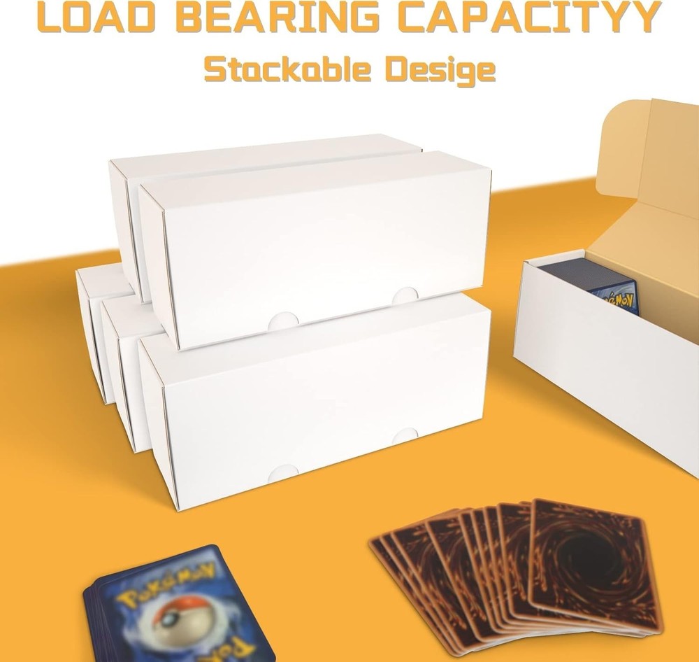 Collectible Card Storage Box Set - 6 Stackable Card Boxes for Easy Access