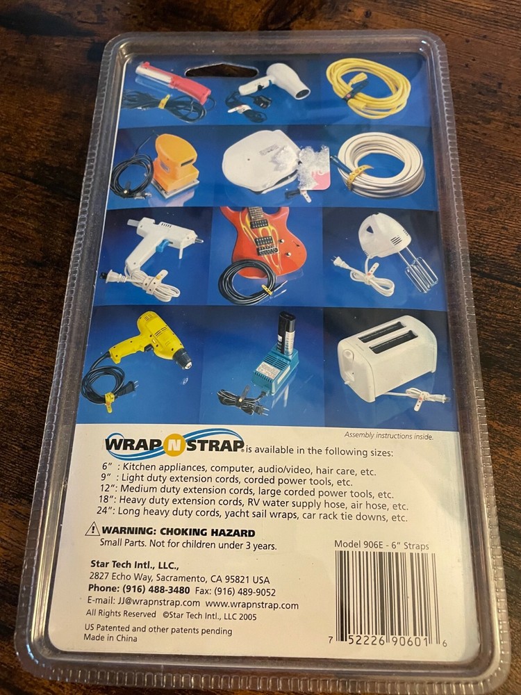 NEW IN PACKAGE Wrap N Strap 6" straps 906E