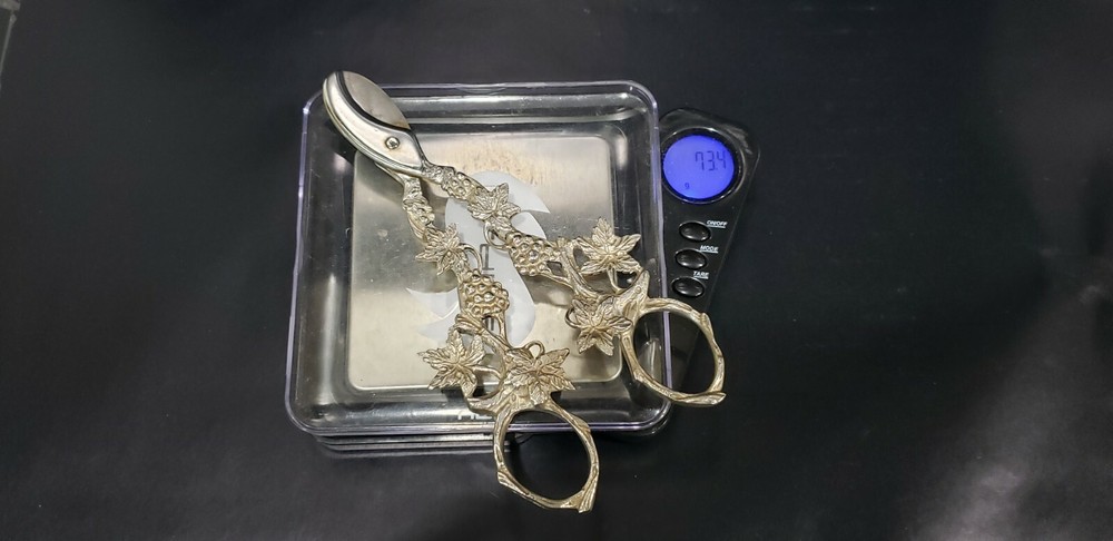 Antique 830 Silver Grape Shears Scissors, 73.4 Gram