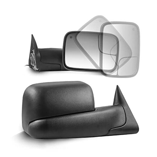 Left Driver Side Mirror Compatible with Dodge Ram 1998-2002 Black Basic style