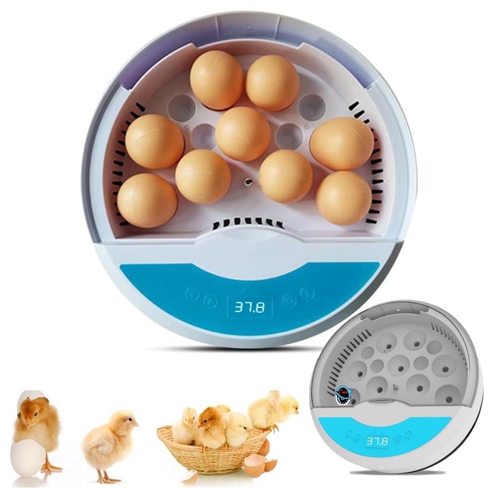 9 Egg Incubator w/ Temperature Control, Touch Operation& Temperature Display