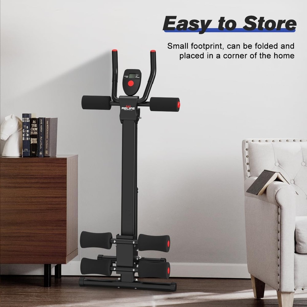 AB Workout Machine Adjustable Ab Trainer Machine Foldable Ab Cruncher Strength T