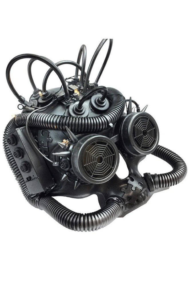 Steampunk Respirator Skull mask (Silver)