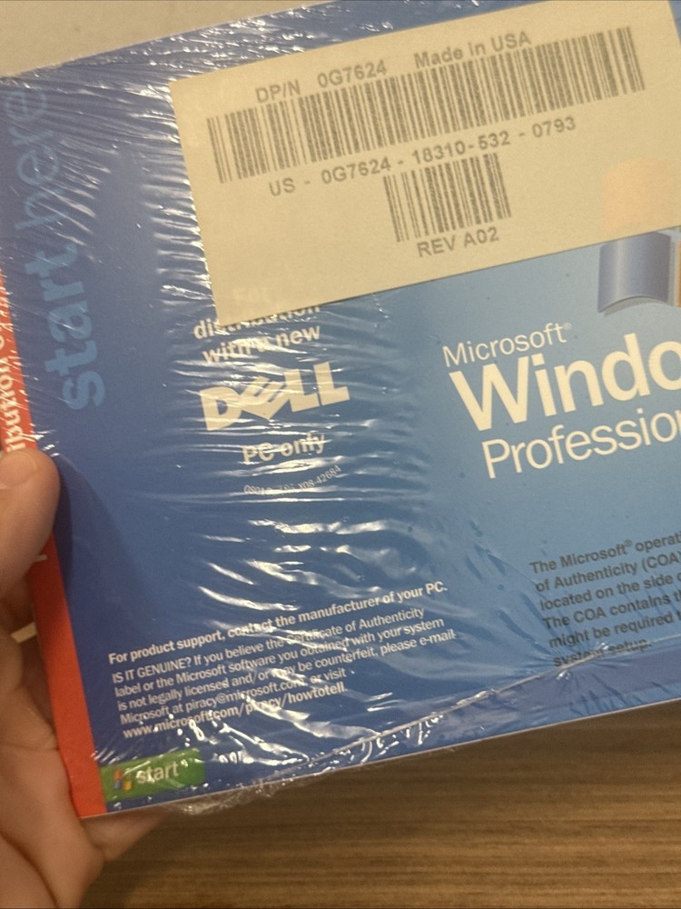 Dell Microsoft Windows XP Professional Version 2002 Software - New Sealed