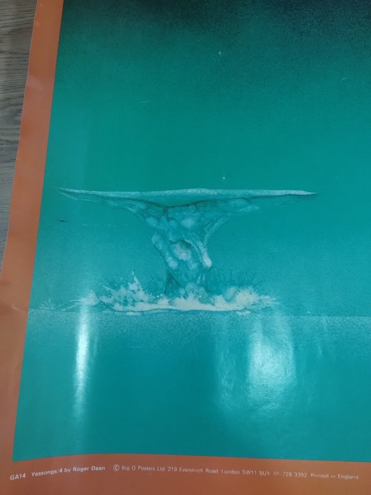 RARE 1973 Fish Yessongs 4 Roger Dean Cover Art Big-O Poster England Psychedelic