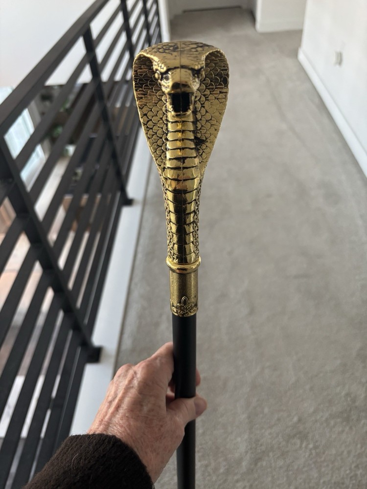 Bronze Luxury Snake Handle Pump Walking Cane