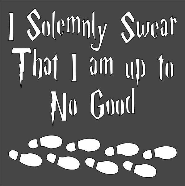 1- 8x8 inch Stencil, (VJ-22) Solemnly Swear Magic (6mil)