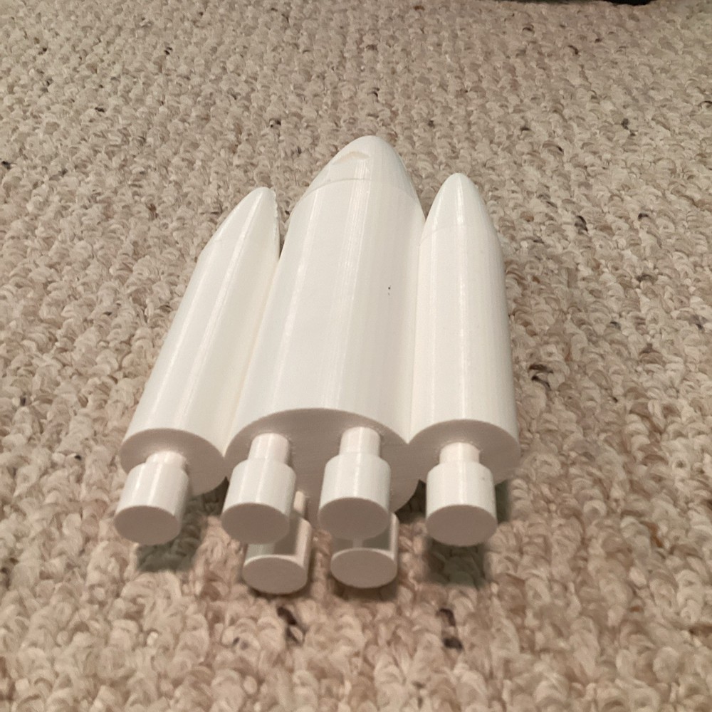 White Plastic Rocket Spacecraft Pre-built Model Over 2in