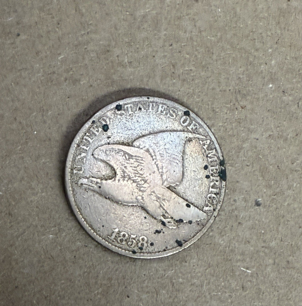 1858/7 Overdate Flying Eagle Cent 1c One Cent
