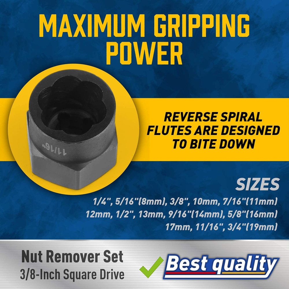 Amartisan Impact Bolt Extractor Tool, 13PC Bolt Nut Removal Extractor Socket Too