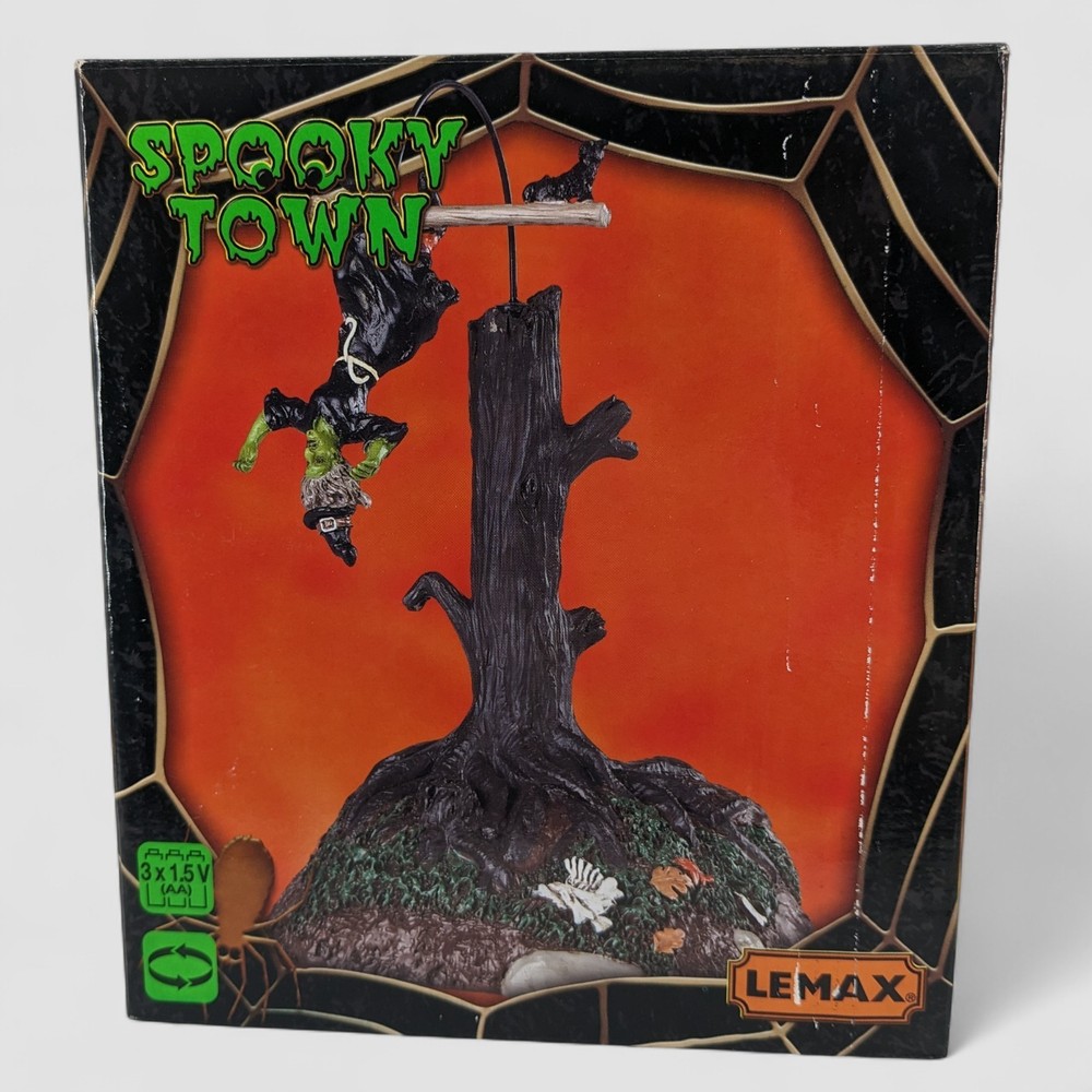 Lemax Spooky Town Uh-Oh Animated Upside Down Witch Table Accent