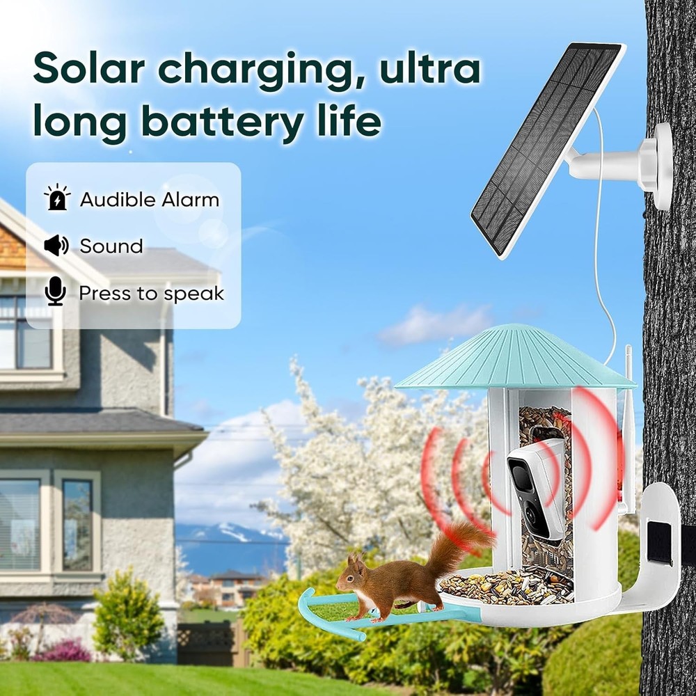Durable 3W Solar Panel with Type-C Compatibility - Easy Install for Bird Feeders